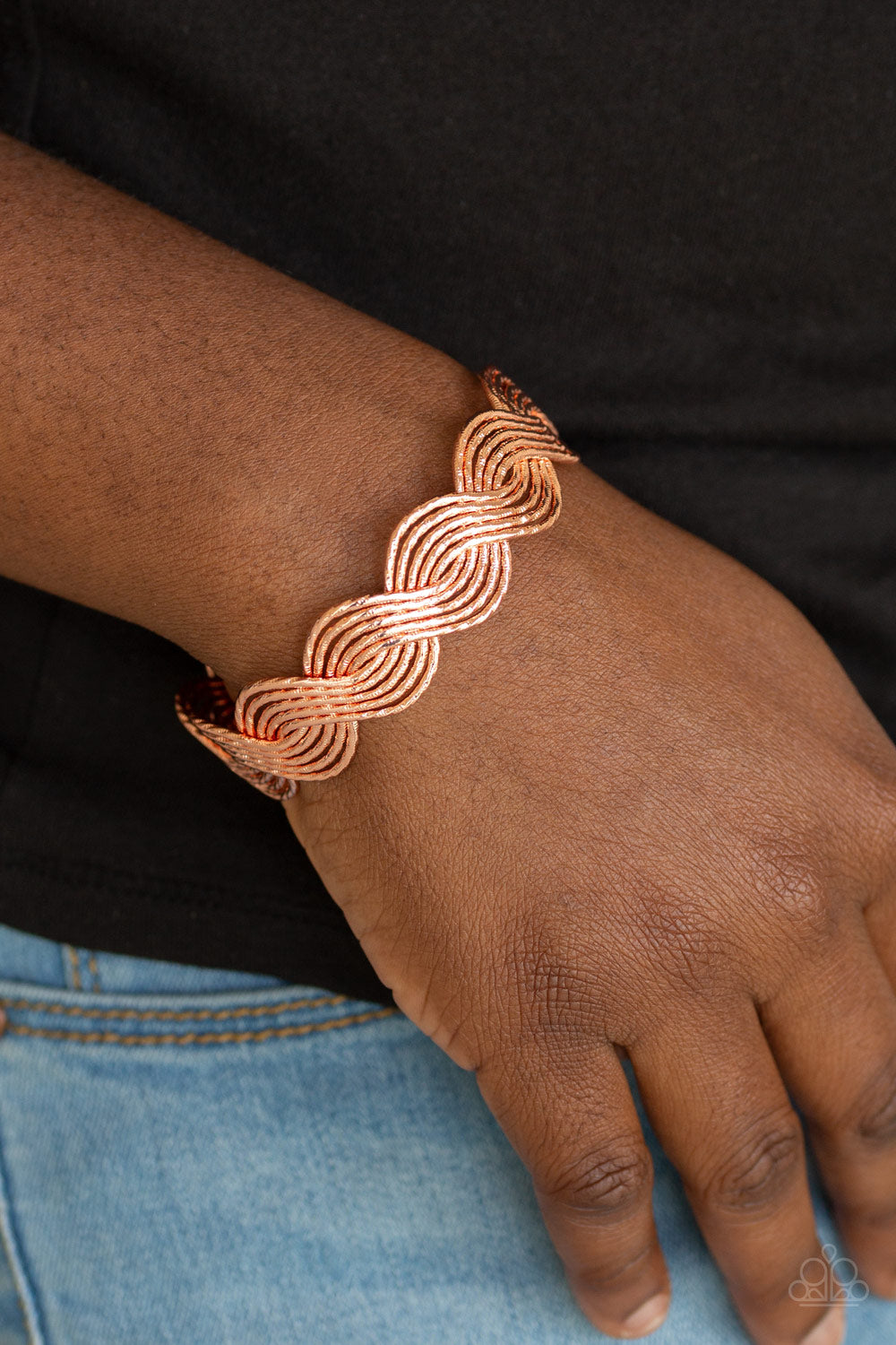 Braided Brilliance - Copper Bracelet - Paparazzi Accessories