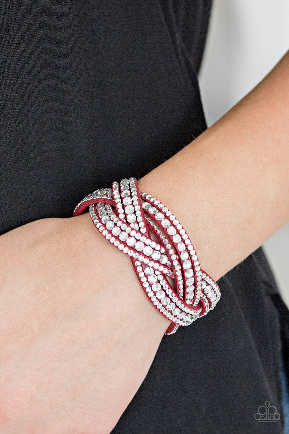 Bring On The Bling - Red Bracelet - Paparazzi Accessories