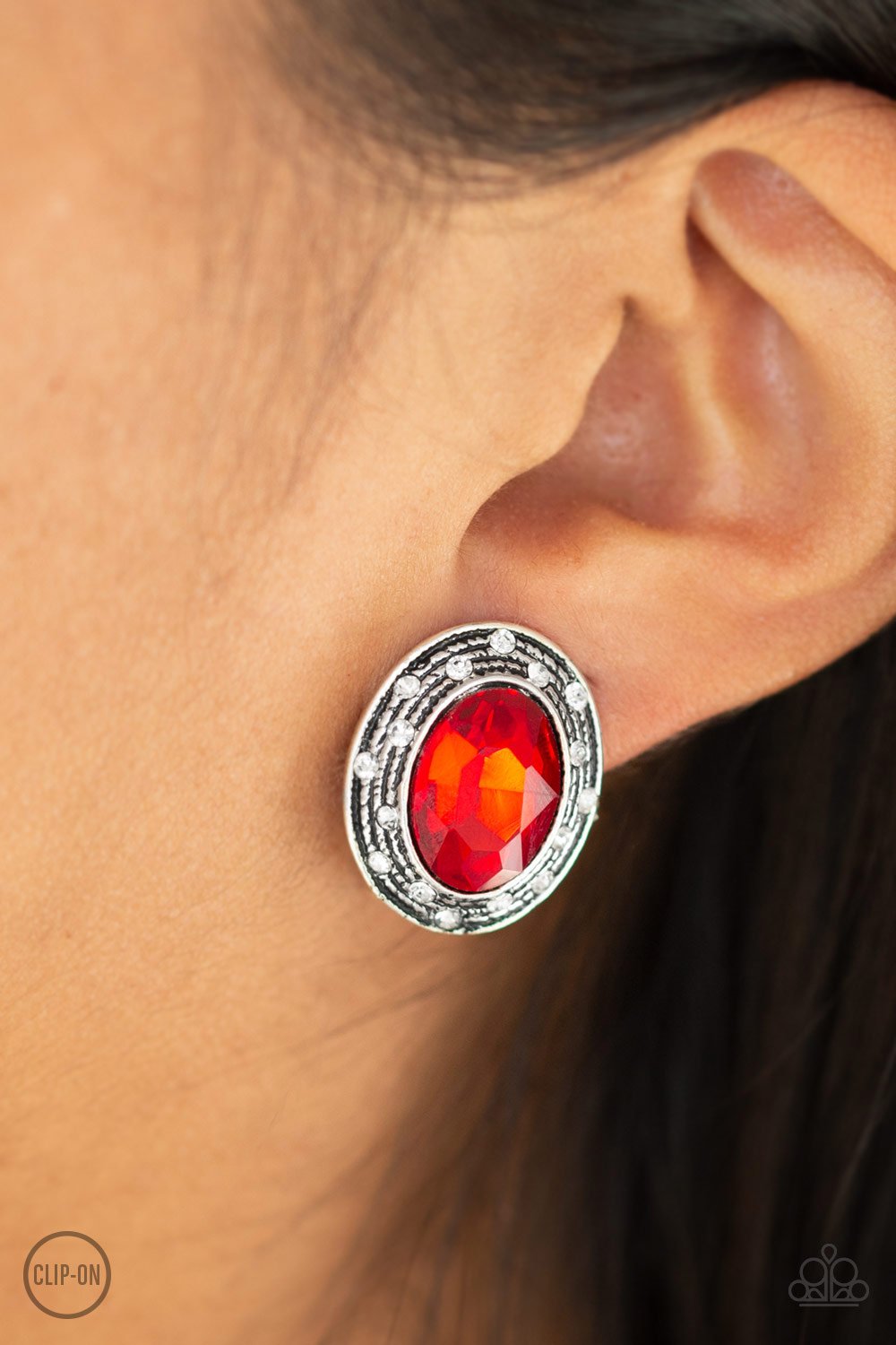 East Side Etiquette - Red - Clip-on - Paparazzi Accessories