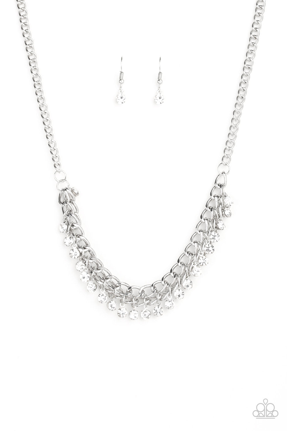 Glow and Grind - White Necklace - Paparazzi Accessories