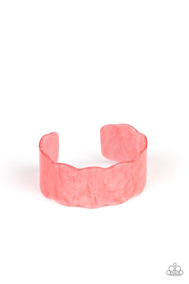 Retro Ruffle - Orange - Coral - Bracelet - Paparazzi Accessories