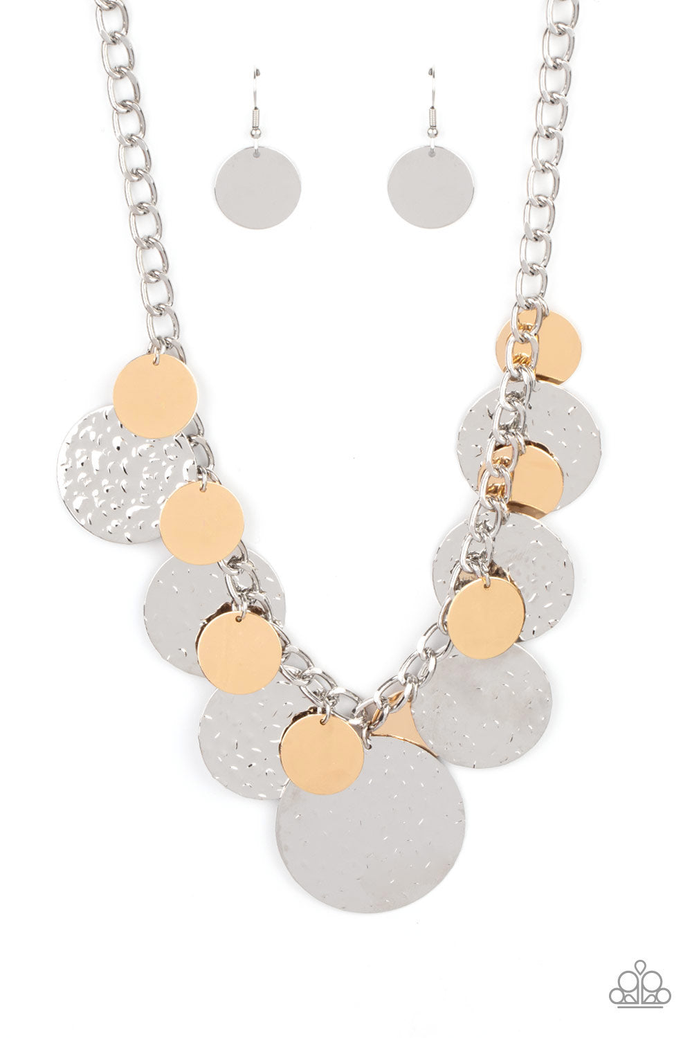 Industrial Grade Glamour - Silver/Gold Necklace - Paparazzi Accessories