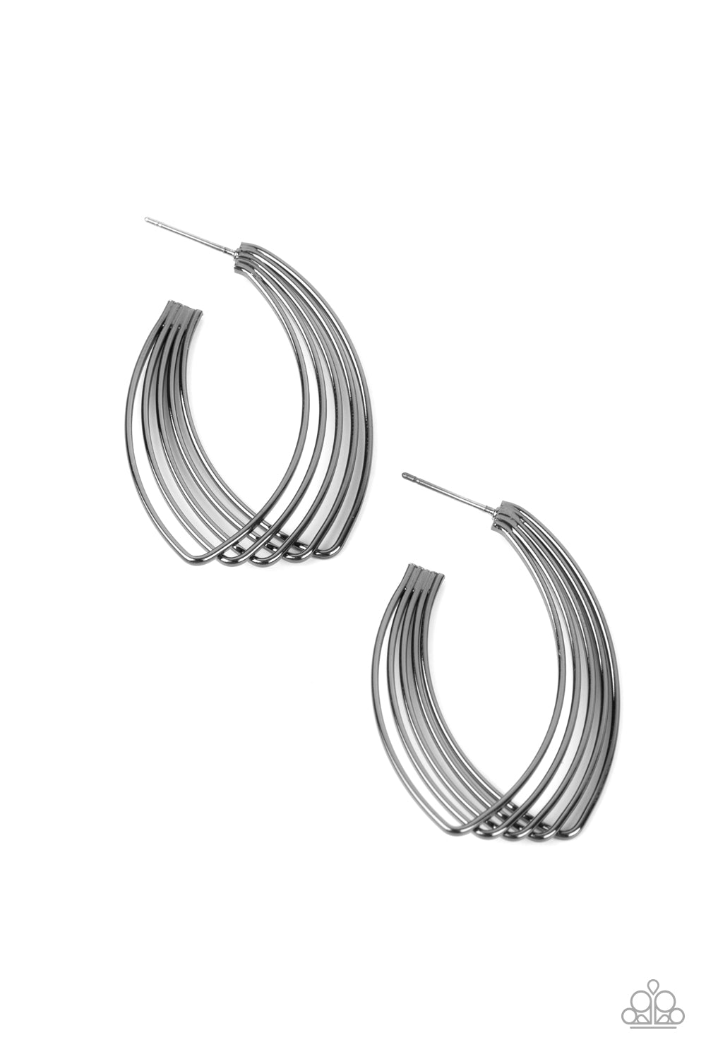Industrial Illusion - Black Earrings - Paparazzi Accessories