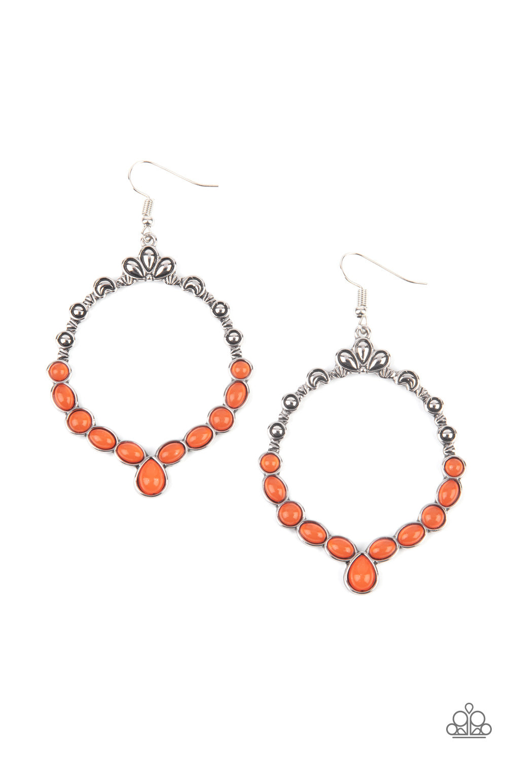 Thai Treasures - Orange Earrings - Paparazzi Accessories