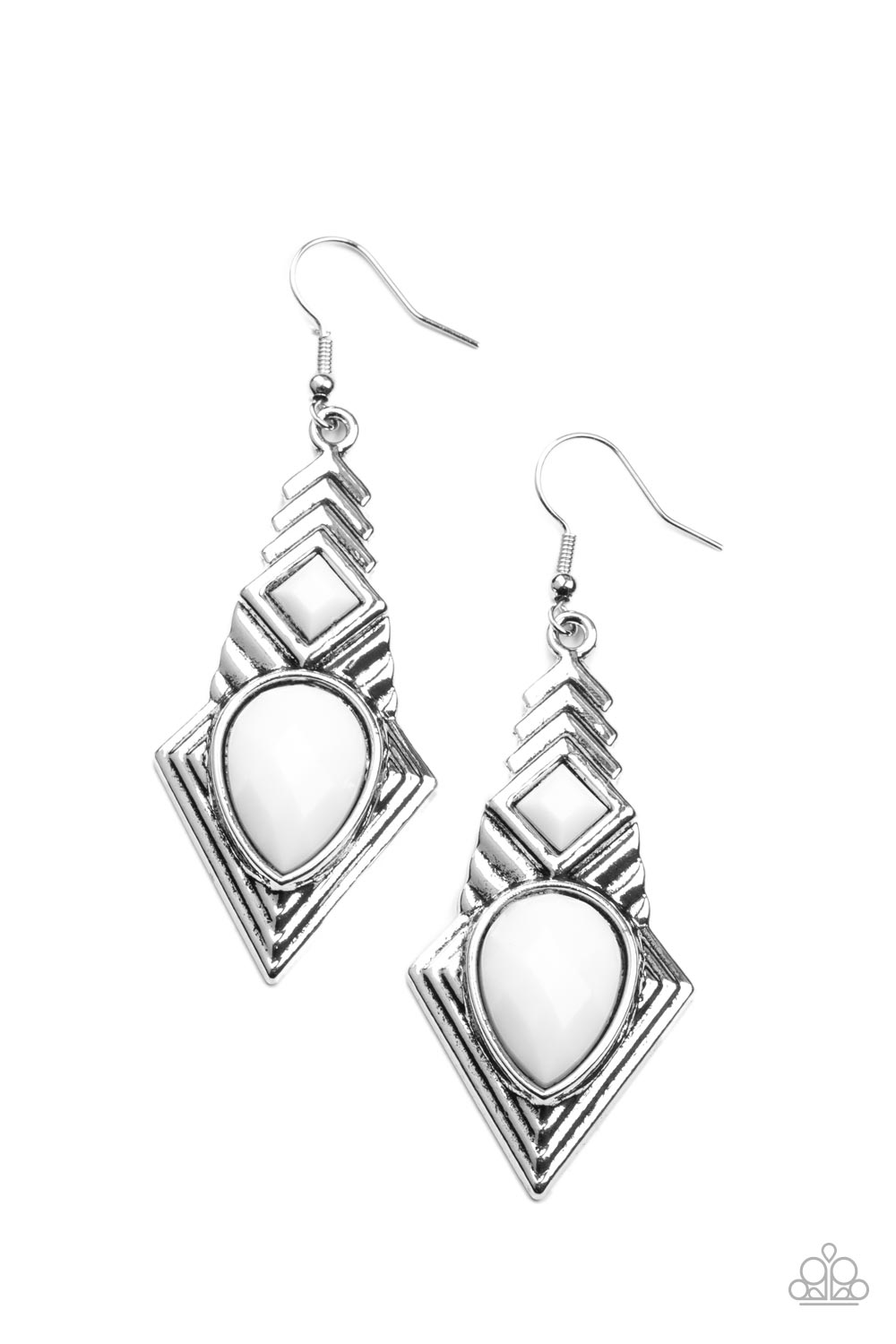 Stylishly Sonoran - White Earrings - Paparazzi Accessories