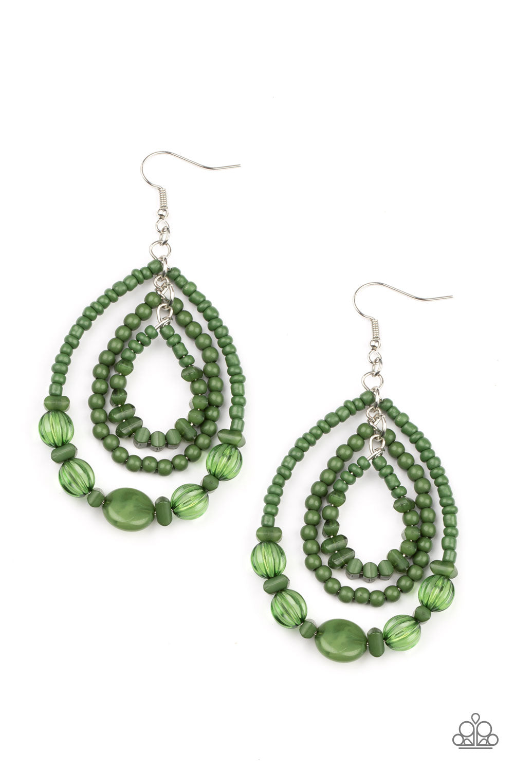 Prana Party - Green Earrings - Paparazzi Accessories