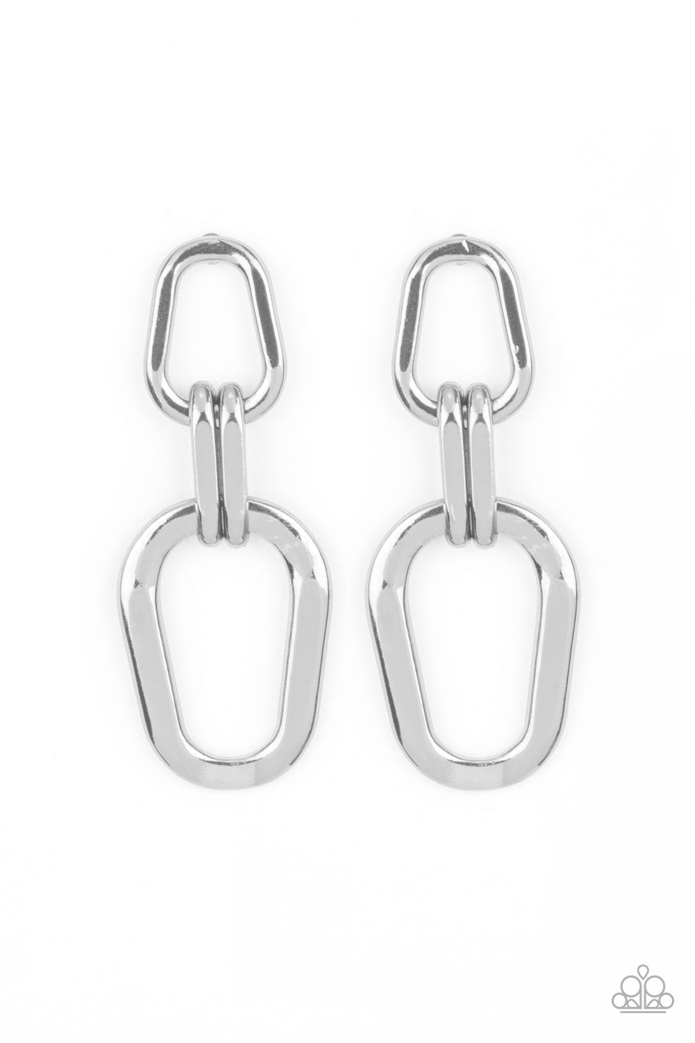 Harmonic Hardware - Silver Earrings- Paparazzi Accessories