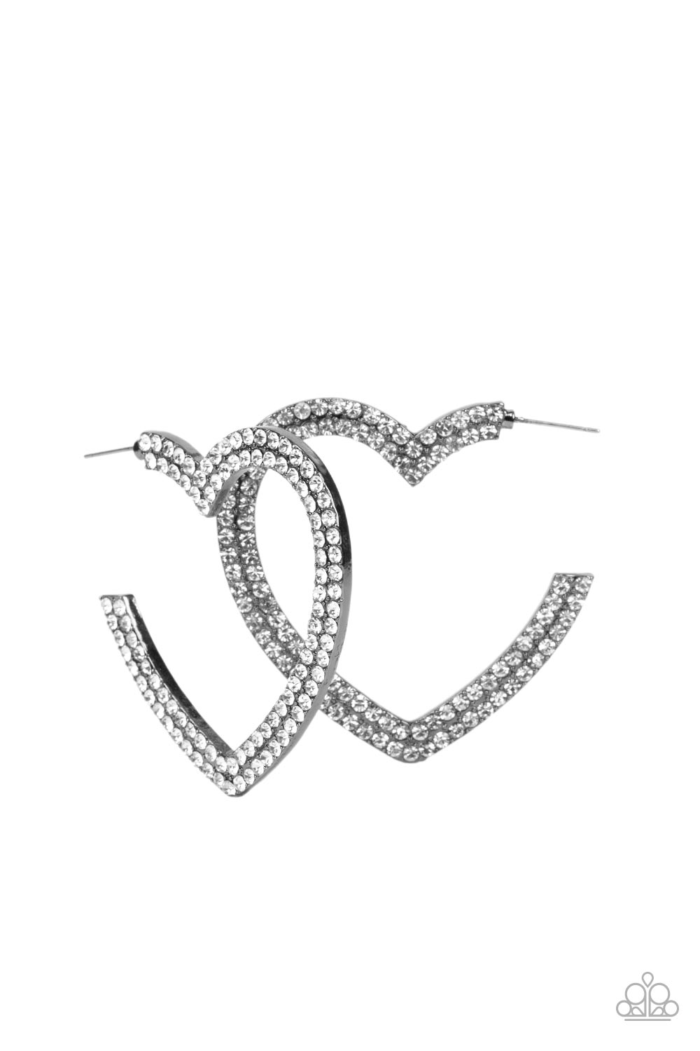 AMORE to Love - Black gunmetal earrings - Paparazzi Accessories