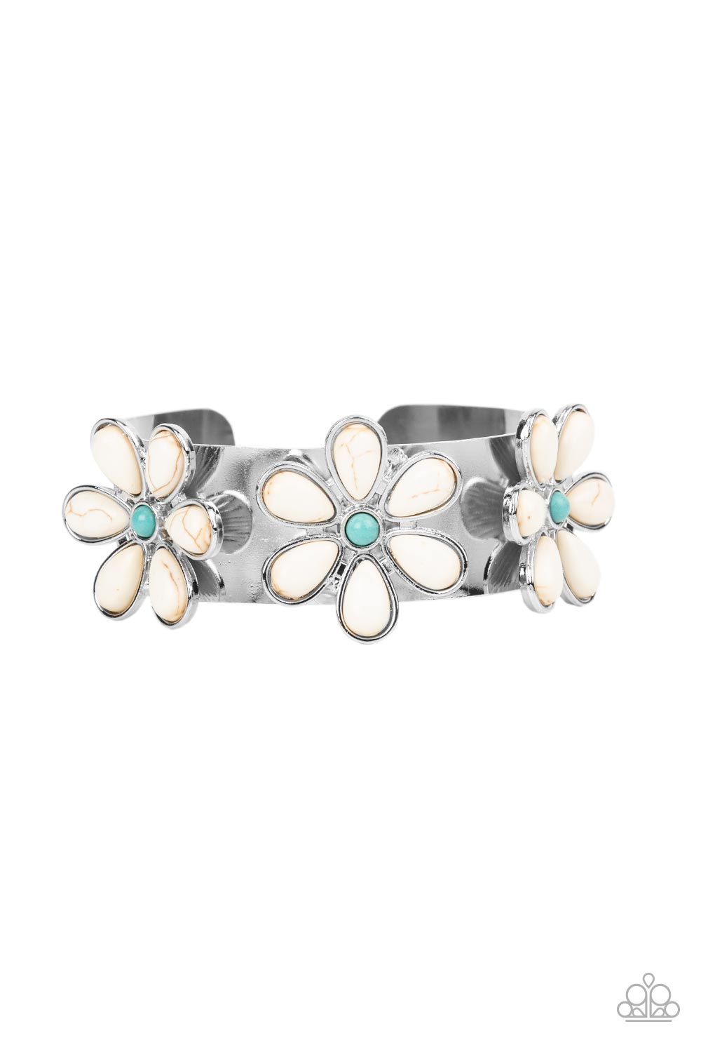 Desert Flower Patch - Multi/White Bracelet - Paparazzi Accessories