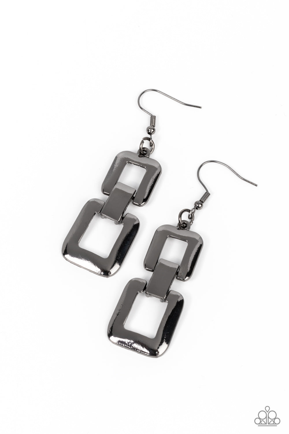 Public Square - Black Earrings - Paparazzi Accessories