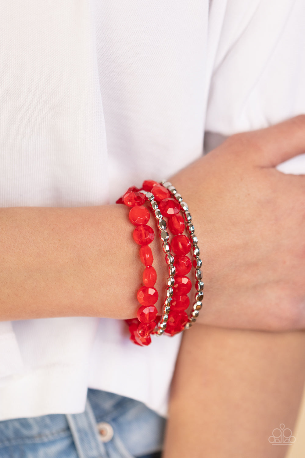 Seaside Siesta - Red Bracelet - Paparazzi Accessories