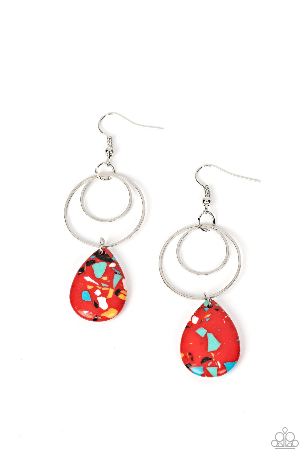 Terrazzo Tempo - Red Earrings - Paparazzi Accessories