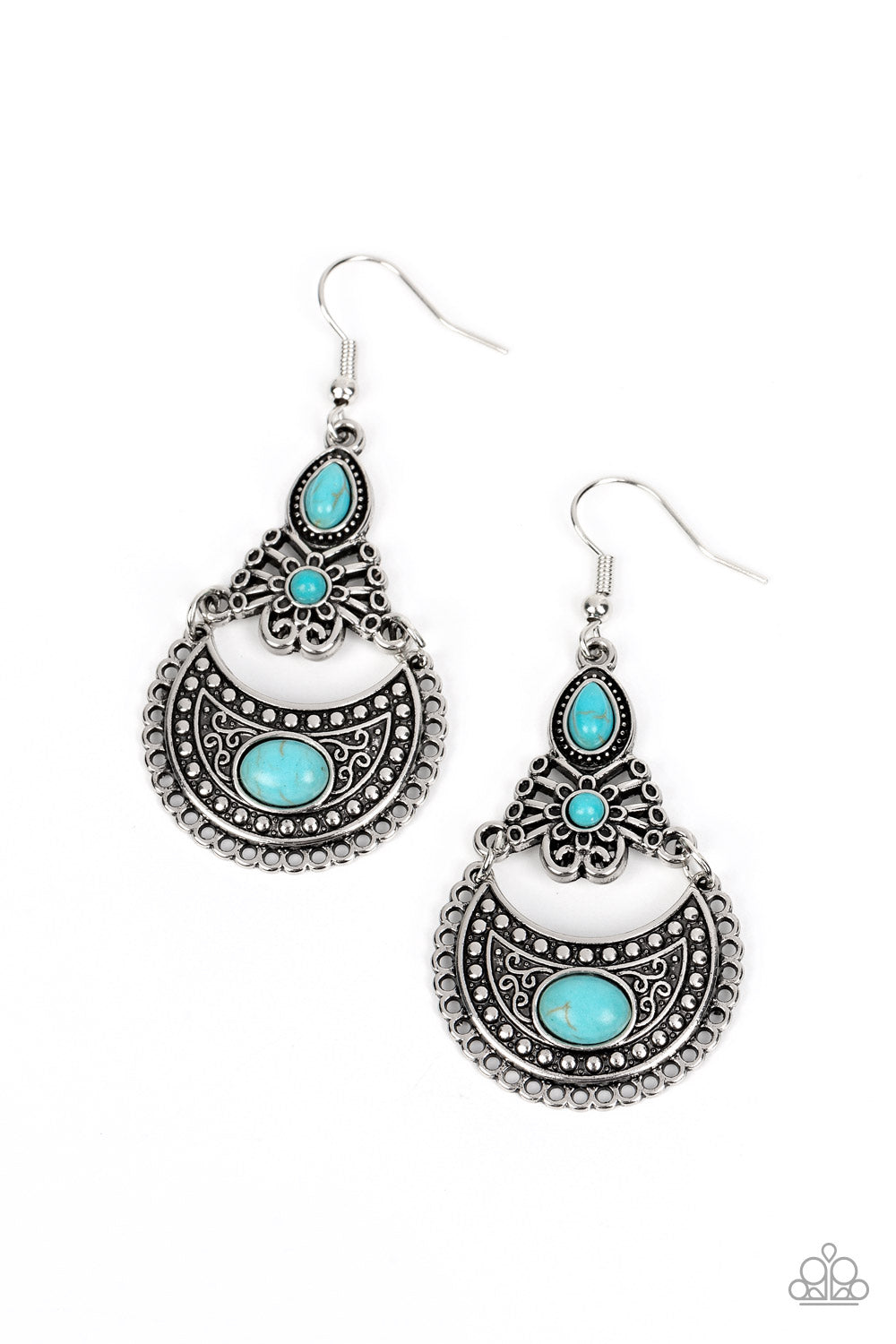 Sahara Samba - Blue Earrings - Paparazzi Accessories
