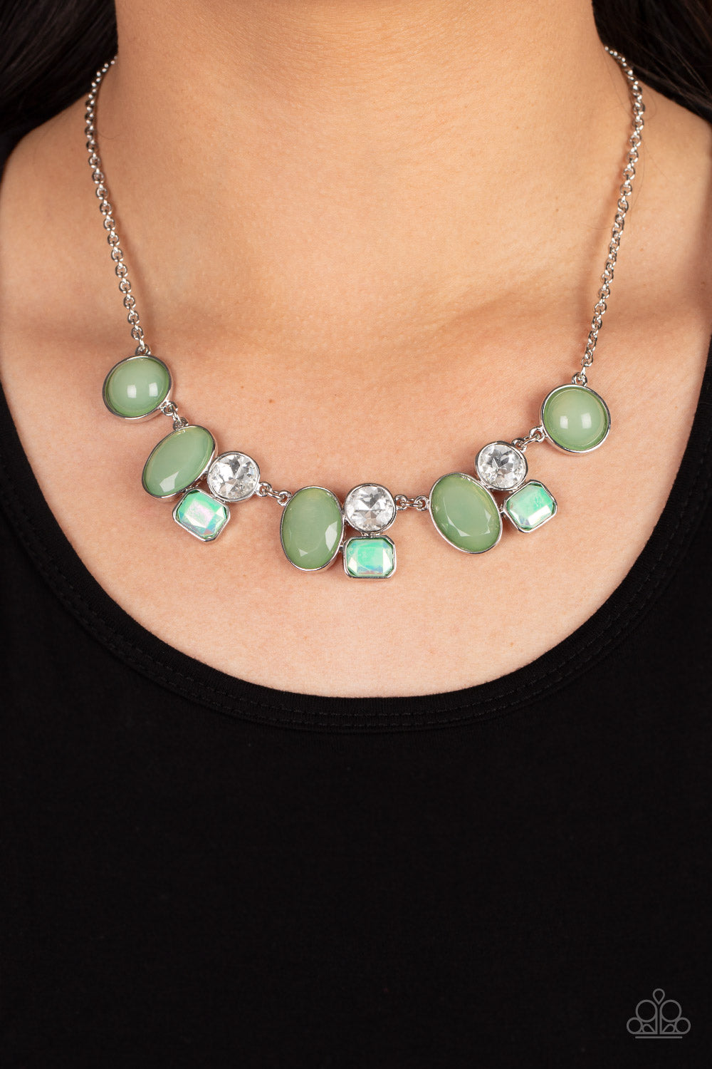Fantasy World - Green Necklace- Paparazzi Accessories
