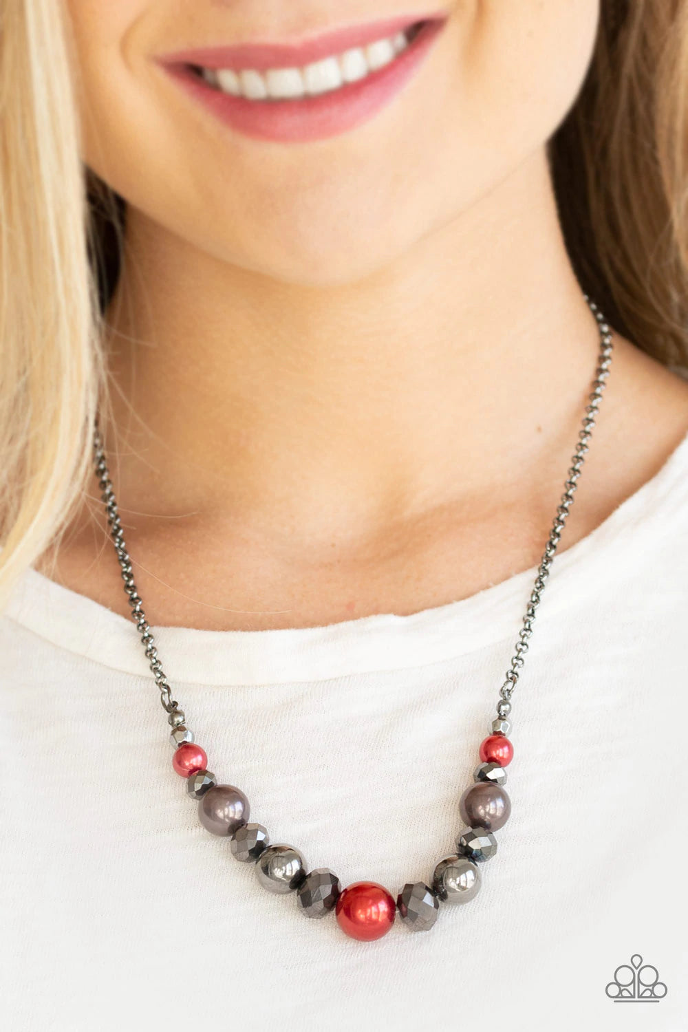 The Big Leaguer - Red Necklace - Paparazzi Accessories