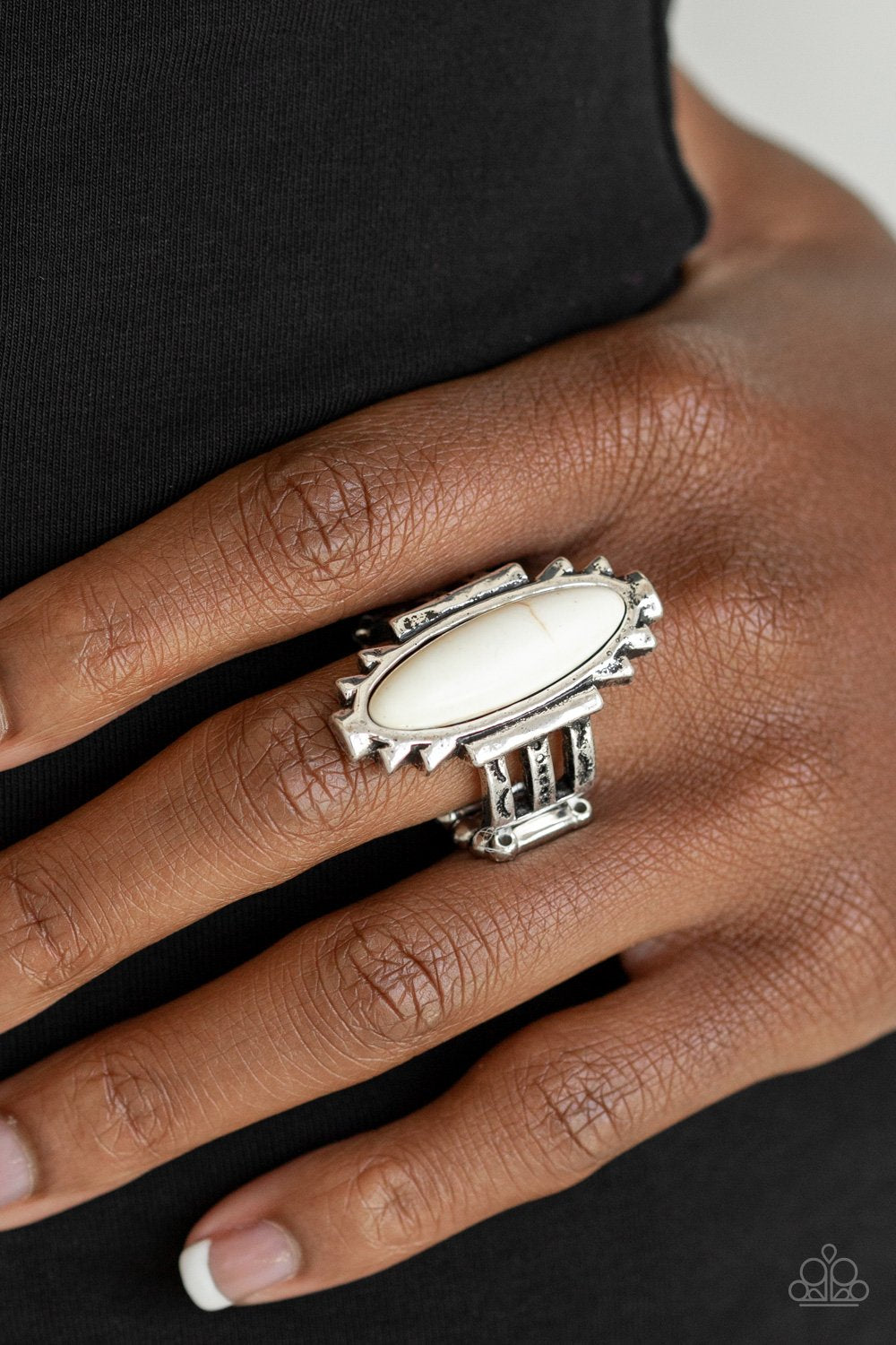 Canyon Colada - White Stone Ring - Paparazzi Accessories