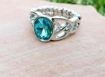 Shimmer Splash Blue Ring - Paparazzi Accessories