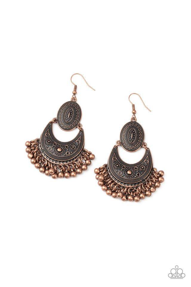Western Trails - Copper Earrings - Paparazzi Accessories