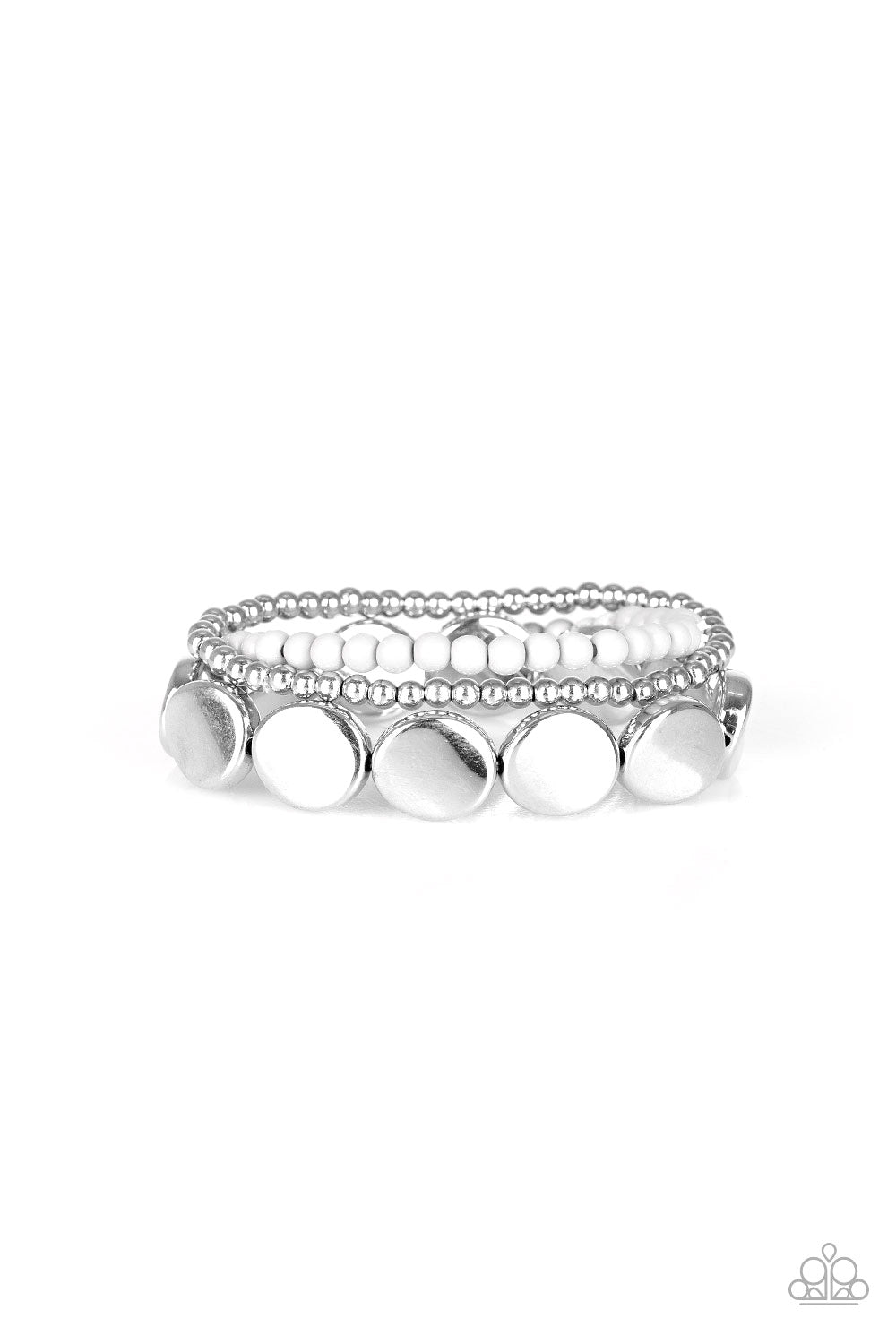 Beyond The Basics - White Bracelet - Paparazzi Accessories