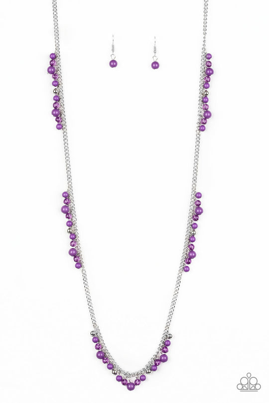 Miami Mojito - Purple Silver Necklace - Paparazzi Accessories