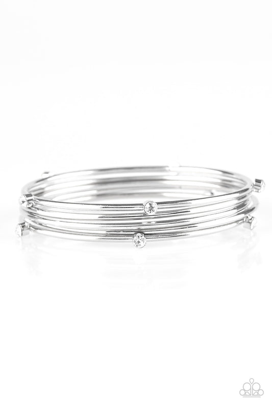 Delicate Decadence - White Bracelet - Paparazzi Accessories