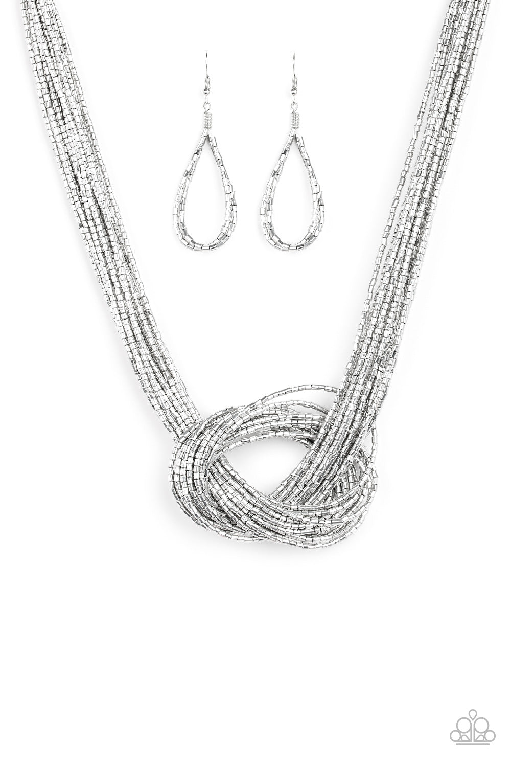 Knotted Knockout - Silver - Paparazzi Accessories