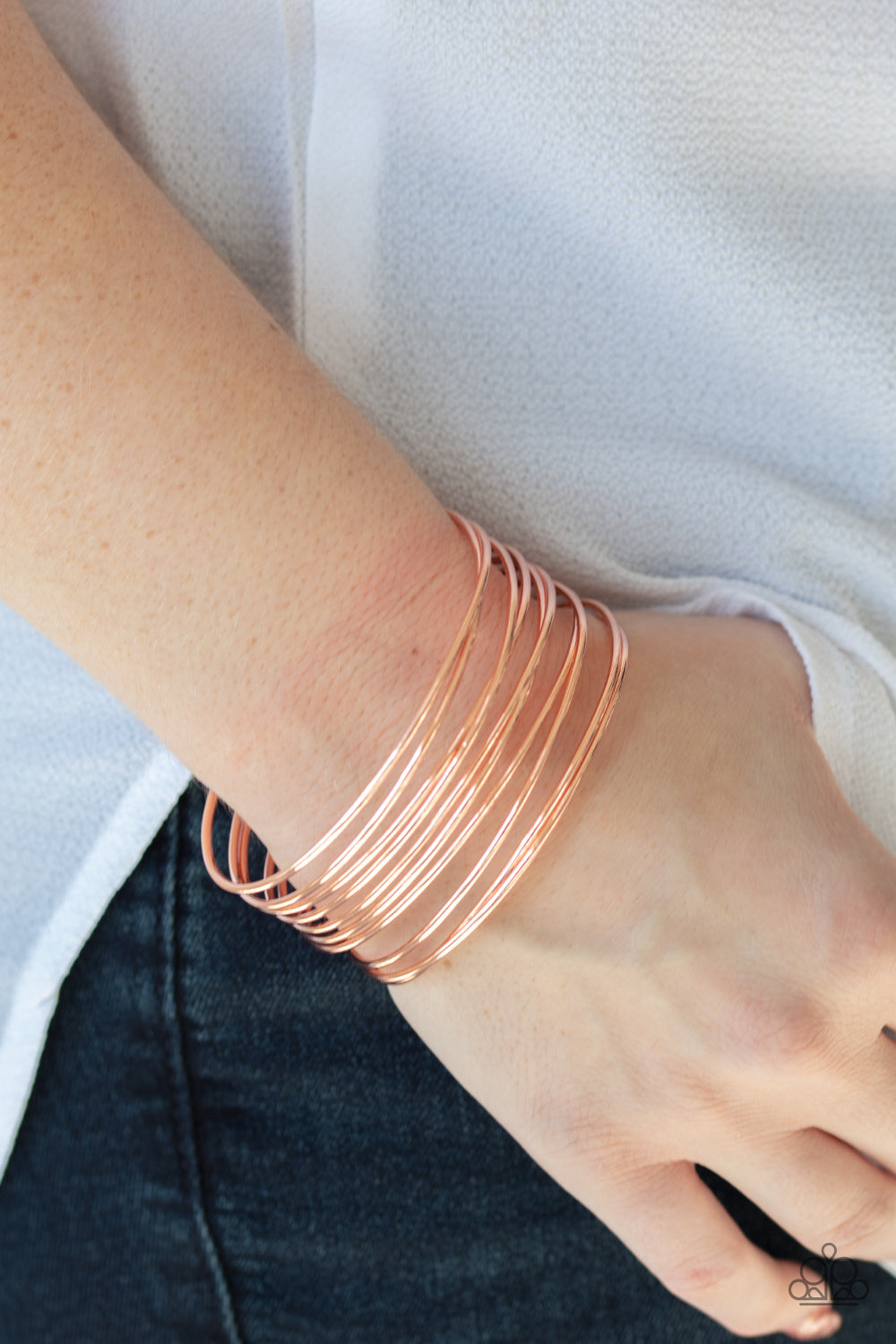 HAUTE Wired - Copper Bracelet - Paparazzi Accessories
