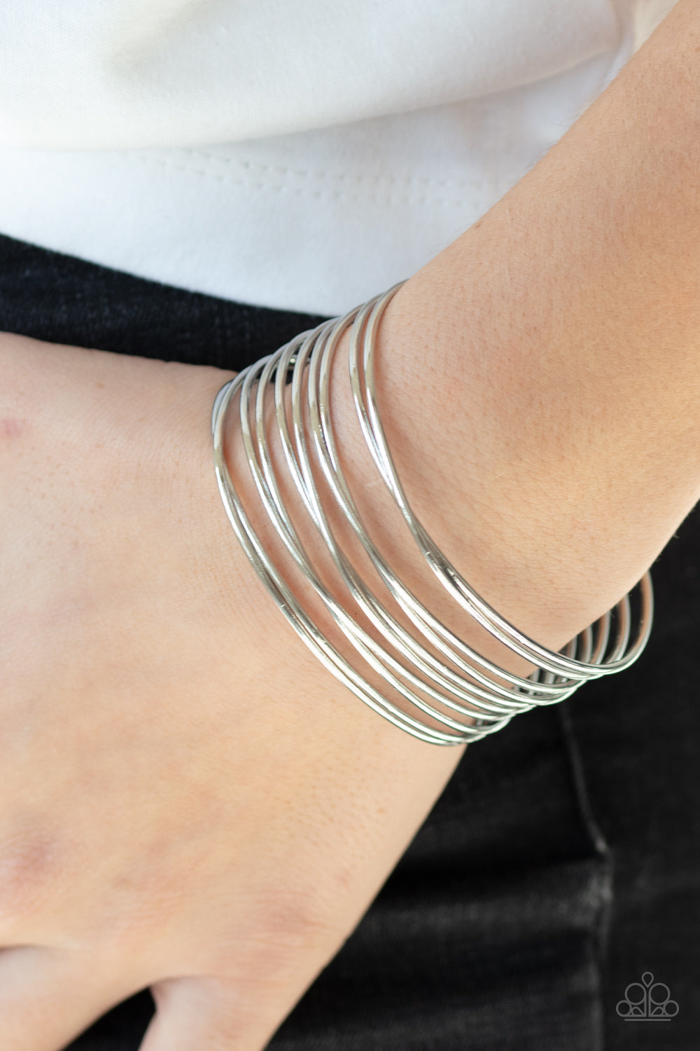 HAUTE Wired - Silver Bracelet - Paparazzi Accessories