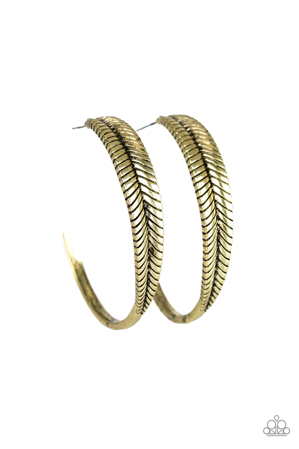 Funky Feathers - Brass - Paparazzi Accessories