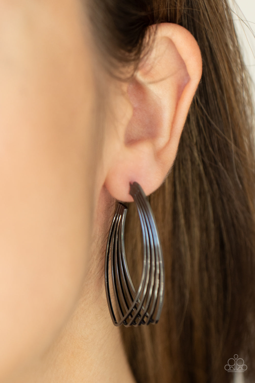 Industrial Illusion - Black Earrings - Paparazzi Accessories