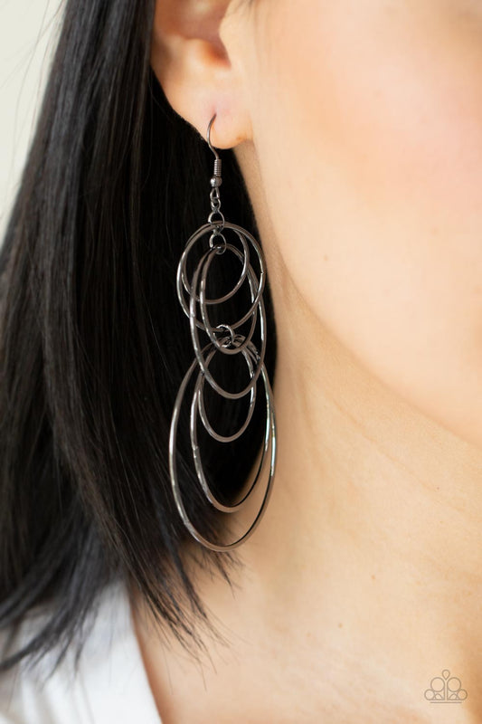 I Feel Dizzy - Black Earrings - Paparazzi Accessories