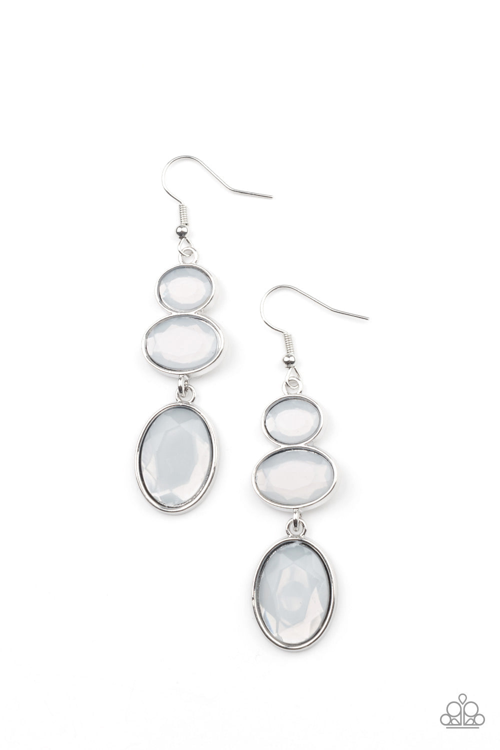 Tiers Of Tranquility - White Earrings - Paparazzi Accessories