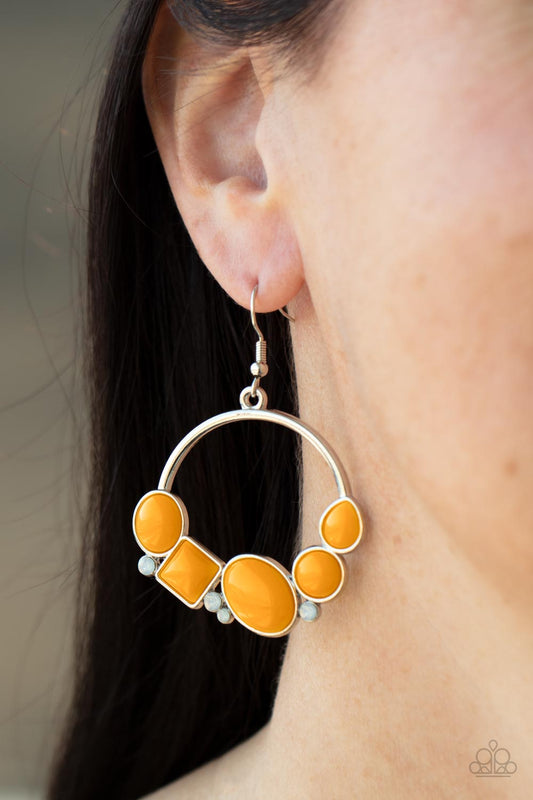 Beautifully Bubblicious - Orange Earrings - Paparazzi Accessories