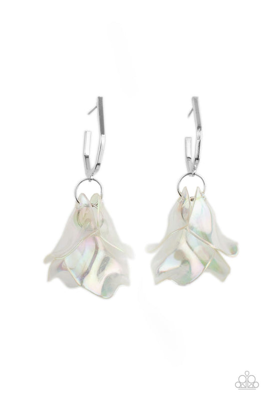 Jaw-Droppingly Jelly - Silver Iridescent Acrylic Earrings - Paparazzi Accessories