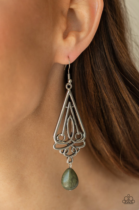 Transcendent Trendsetter - Green Earrings - Paparazzi Accessories