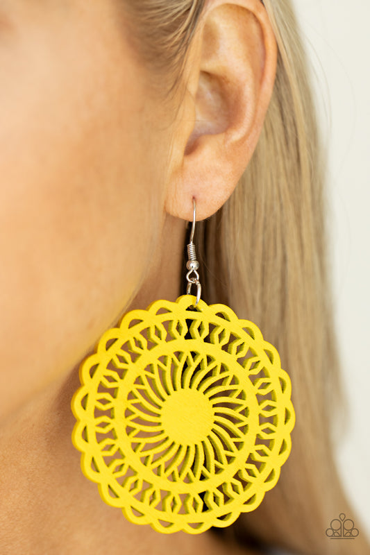 Island Sun - Yellow Earrings - Paparazzi Accessories
