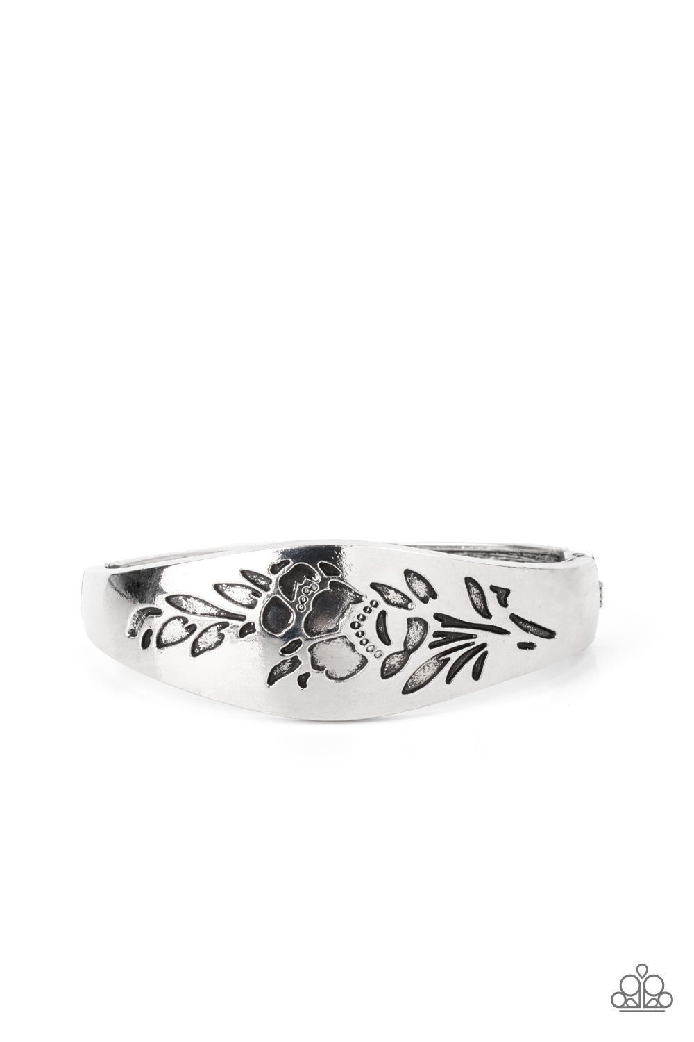 Fond of Florals - Silver Bracelet - Paparazzi Accessories