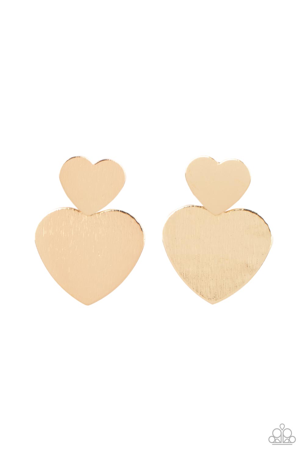 Heart-Racing Refinement - Gold Earrings- Paparazzi Accessories