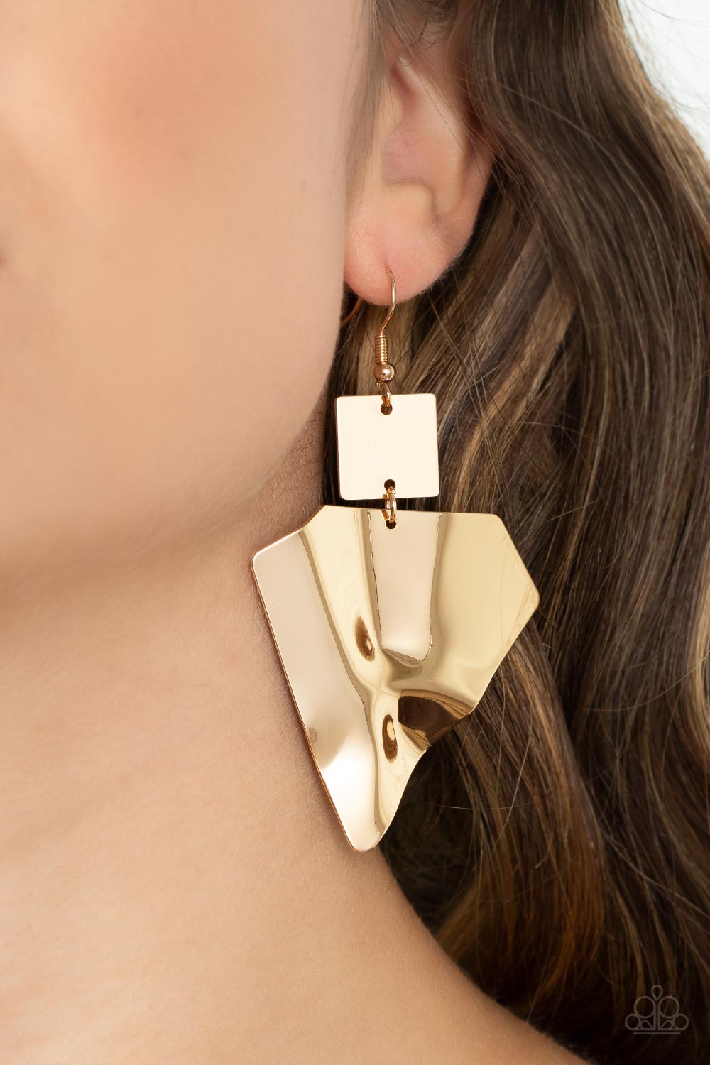 Deceivingly Deco - Gold Earrings - Paparazzi Accessories