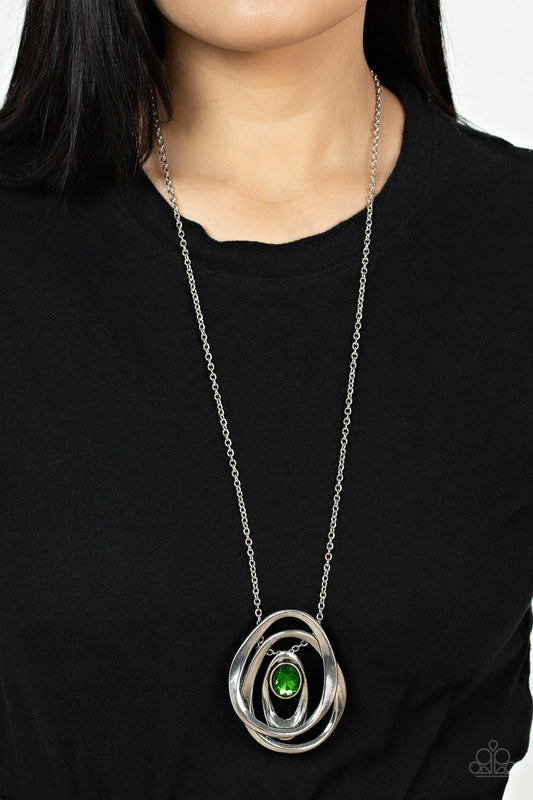 Luminous Labyrinth - Green Necklace - Paparazzi Accessories