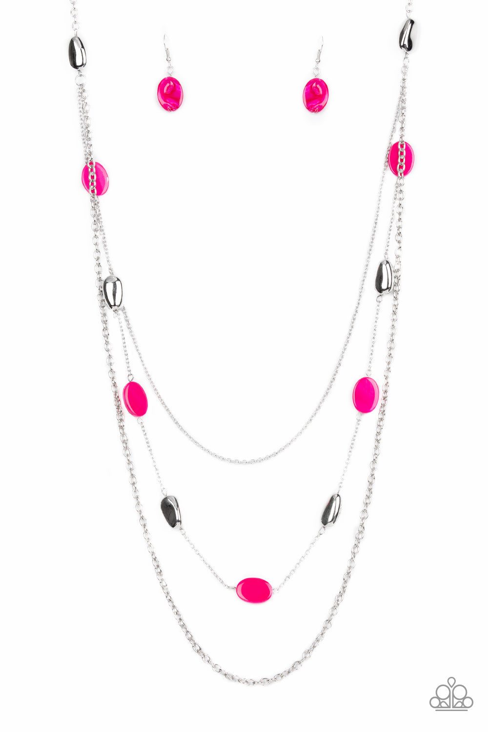 Barefoot and Beachbound - Pink Necklace- Paparazzi Accessories