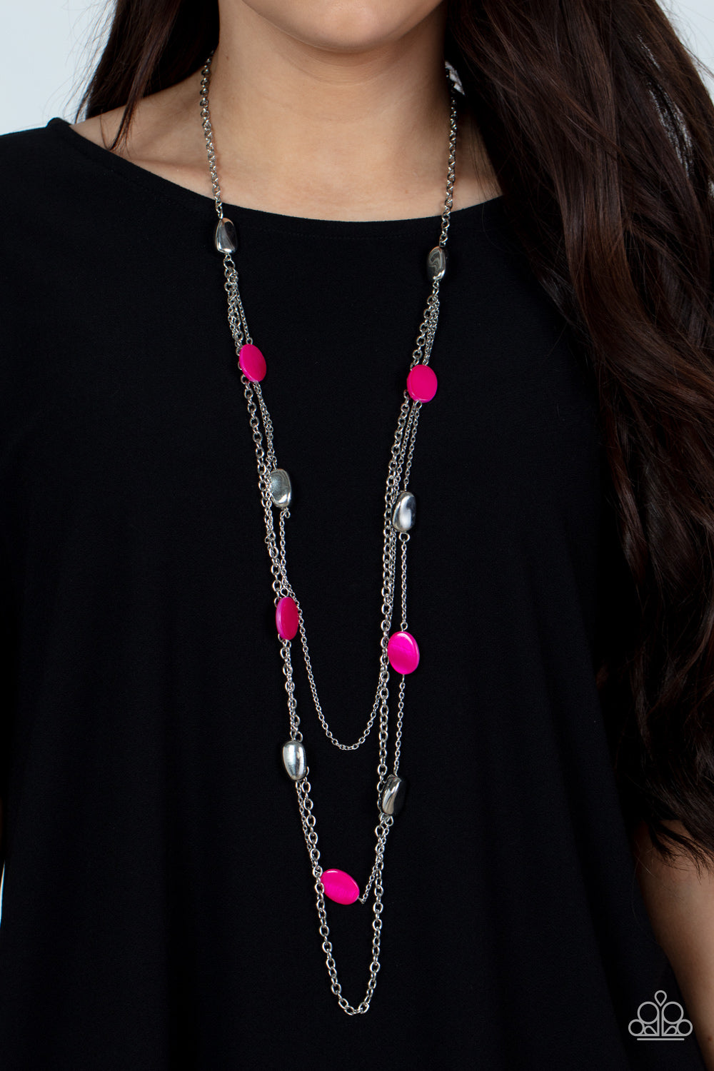 Barefoot and Beachbound - Pink Necklace- Paparazzi Accessories