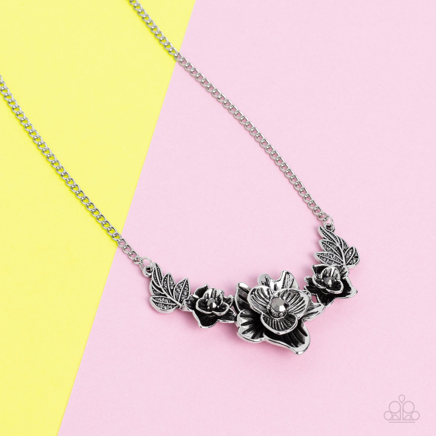 Botanical Breeze - Silver Necklace- Paparazzi Accessories