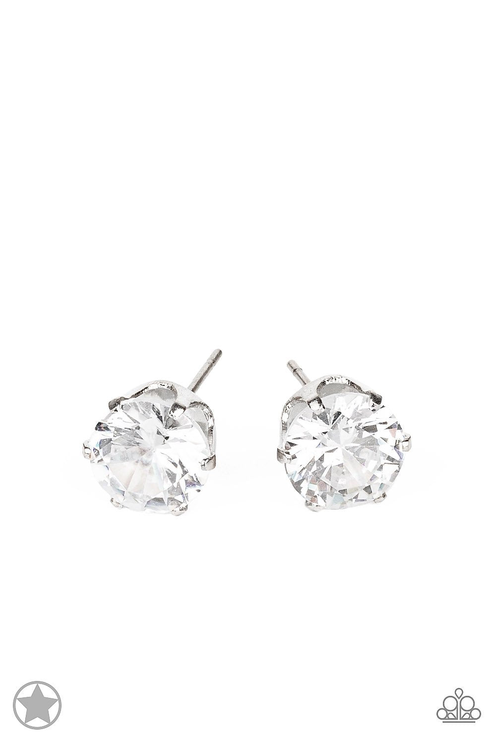 Just In Timeless - White Earrings - Solitaire - Paparazzi Accessories