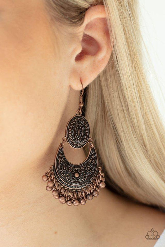 Western Trails - Copper Earrings - Paparazzi Accessories