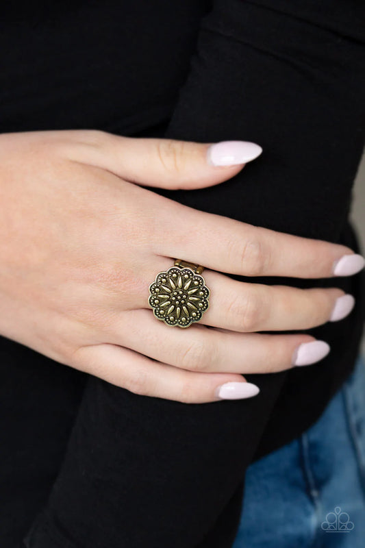 Desert Sunflower - Brass Ring - Paparazzi Accessories