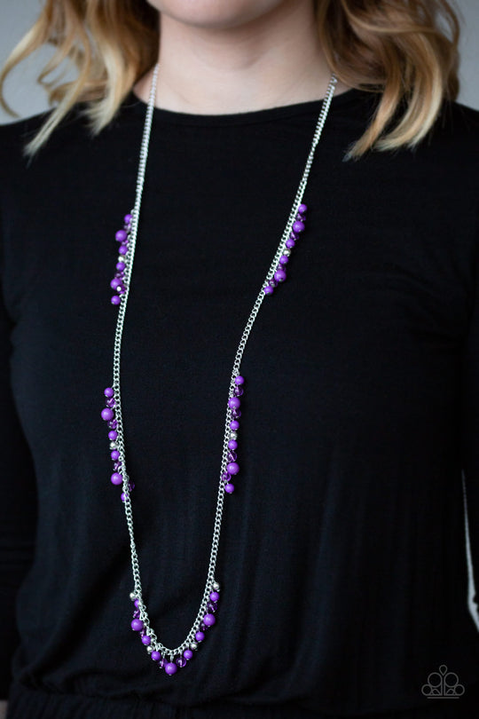 Miami Mojito - Purple Silver Necklace - Paparazzi Accessories